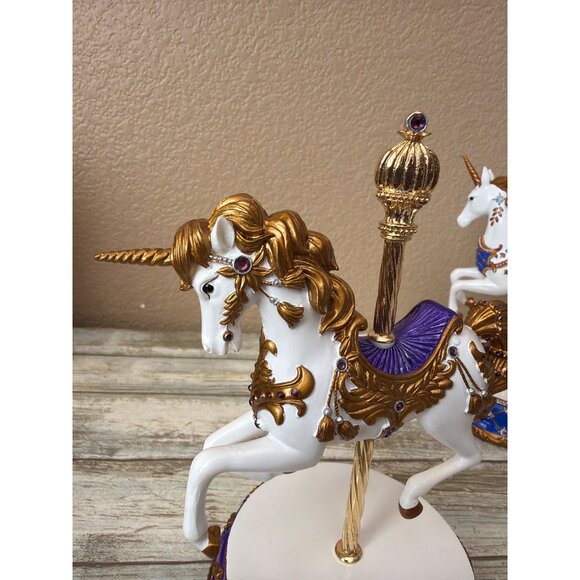 Hamilton Collection Jeweled Unicorn Carousel Collection Figurines 2004 Set of 3 - Picture 15 of 16
